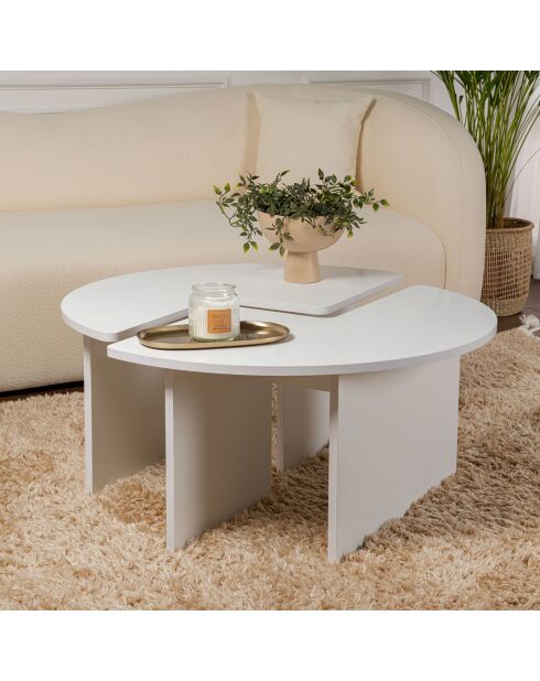 Duo de tables basses Moira natural white - 90x41 cm