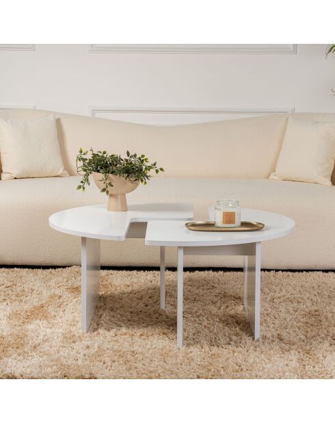 Duo de tables basses Moira natural white - 90x41 cm