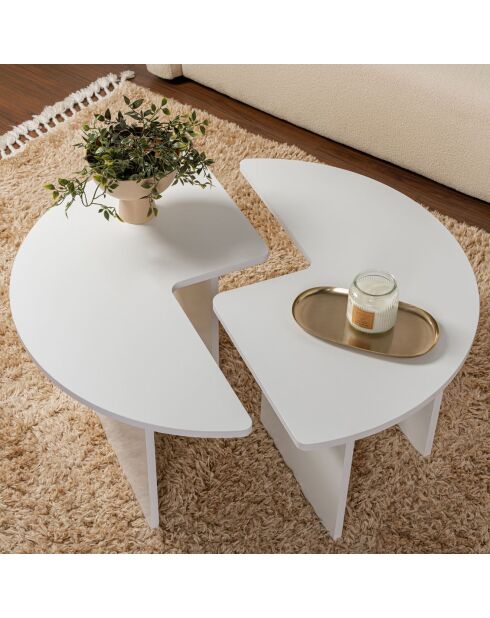 Duo de tables basses Moira natural white - 90x41 cm