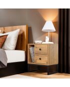 Table de chevet Glimmer atlantic pine/black - 45.2x50x29.5 cm