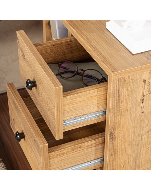 Table de chevet Glimmer atlantic pine/black - 45.2x50x29.5 cm