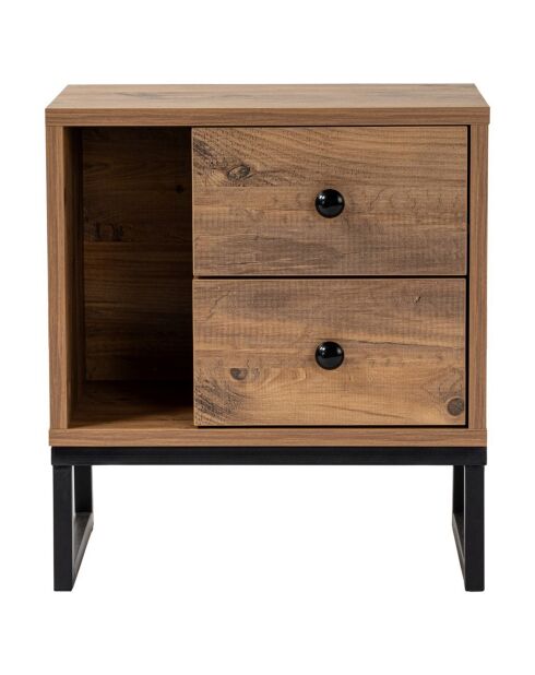 Table de chevet Glimmer atlantic pine/black - 45.2x50x29.5 cm