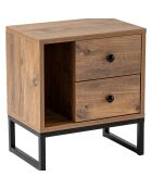 Table de chevet Glimmer atlantic pine/black - 45.2x50x29.5 cm