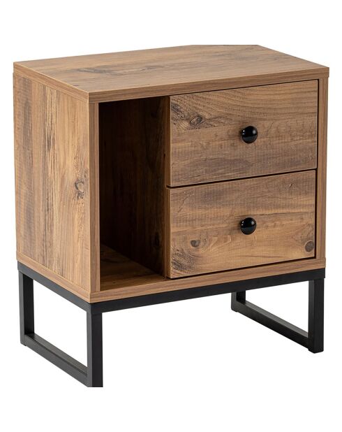 Table de chevet Glimmer atlantic pine/black - 45.2x50x29.5 cm