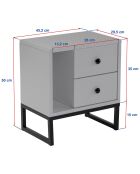 Table de chevet Glimmer atlantic pine/black - 45.2x50x29.5 cm