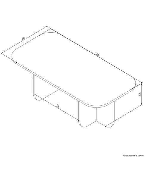 Table basse Becaj sapphire oak - 120x41.4x60 cm