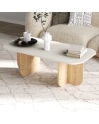 Table basse Becaj sandstone/sapphire oak - 120x41.4x60 cm