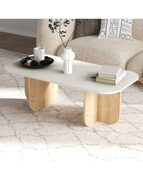 Table basse Becaj sandstone/sapphire oak - 120x41.4x60 cm