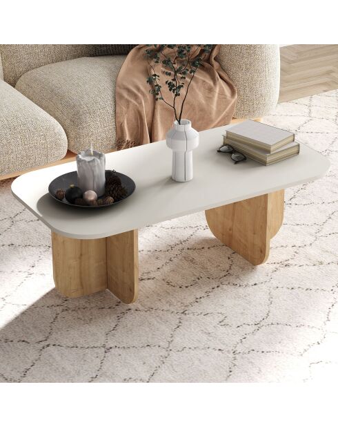 Table basse Becaj sandstone/sapphire oak - 120x41.4x60 cm
