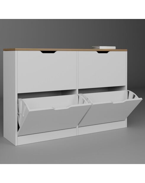 Meuble à chaussures Duru matte white - 120.5x79.2x30 cm
