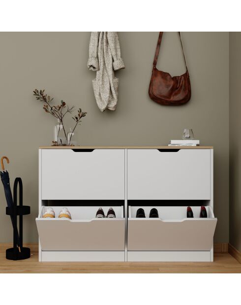 Meuble à chaussures Duru matte white - 120.5x79.2x30 cm