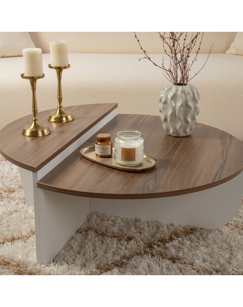 Duo de tables basses Orion walnut/white