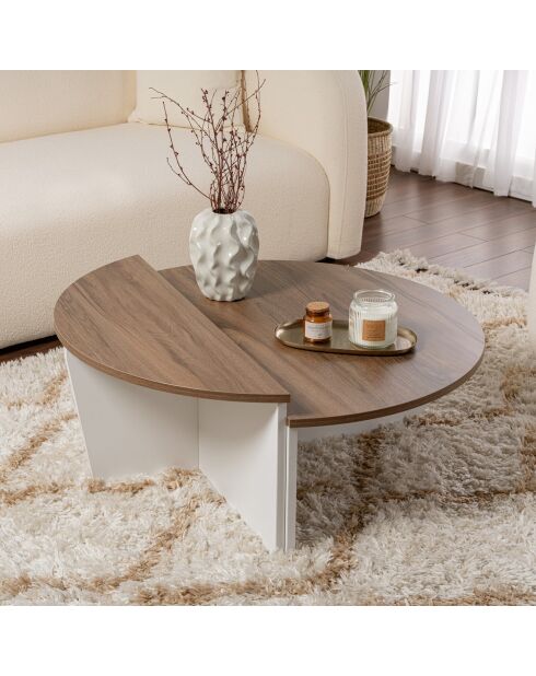 Duo de tables basses Orion walnut/white