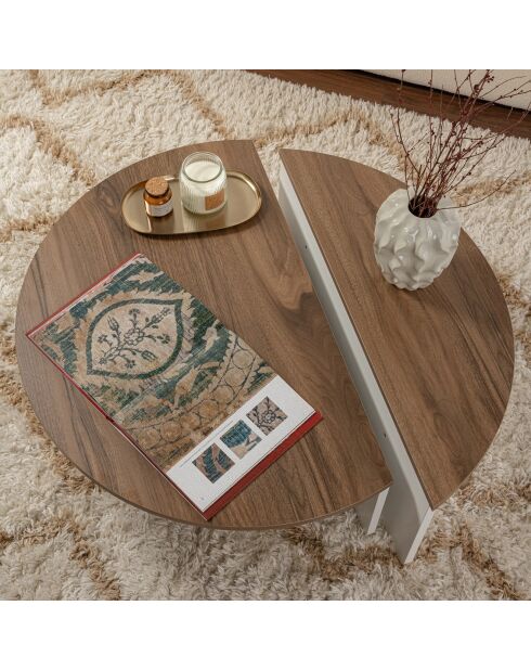 Duo de tables basses Orion walnut/white