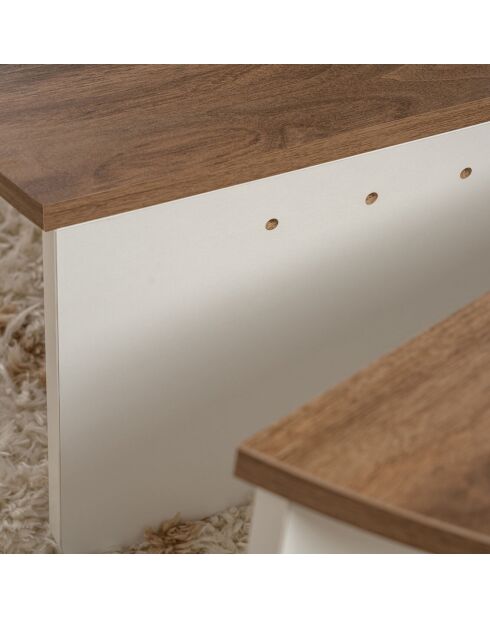 Orion walnoot/witte salontafel duo