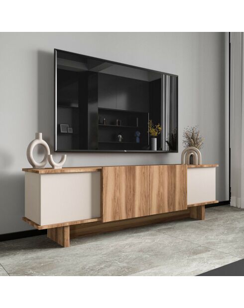 Meuble TV Diana beige/walnut - 180x50x33 cm