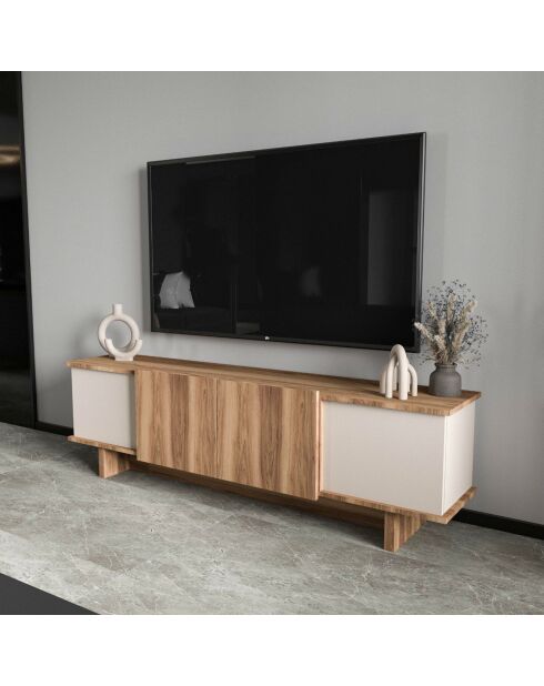 Meuble TV Diana beige/walnut - 180x50x33 cm