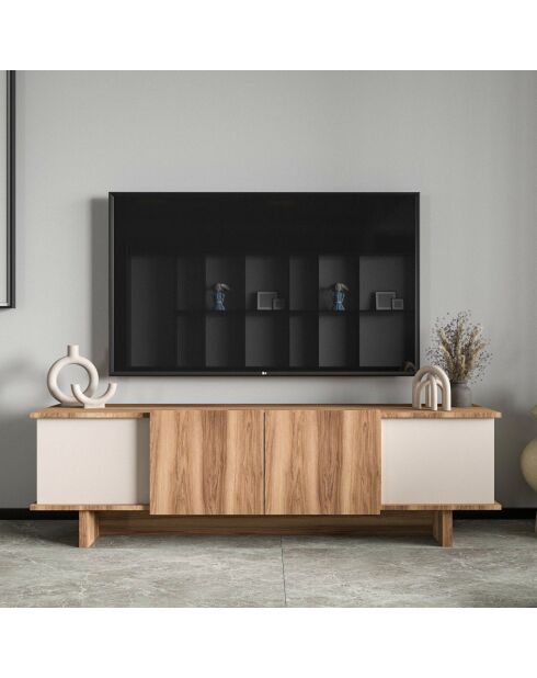 Meuble TV Diana beige/walnut - 180x50x33 cm