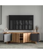 Meuble TV Diana anthracite/walnut - 180x50x33 cm