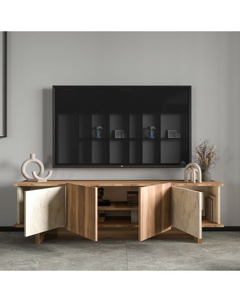 Meuble TV Diana travertine walnut - 180x50x33 cm
