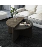 Duo de tables basses Dolunay walnut/anthracite