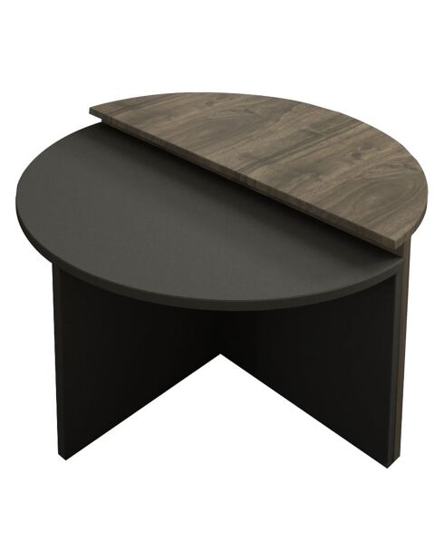 Duo de tables basses Dolunay walnut/anthracite