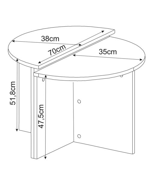 Duo de tables basses Dolunay walnut/anthracite