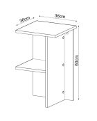 Table de chevet Leray walnut - 36x60x36 cm