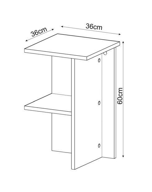 Table de chevet Leray walnut - 36x60x36 cm