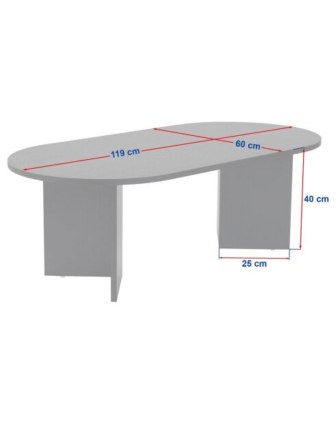 Sable Couchtisch aus Saphir-Eiche - 119x40x60 cm
