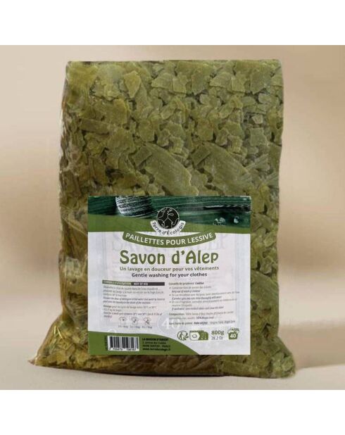 Paillettes pour lessive Savon d'Alep 40 lavages - 800g