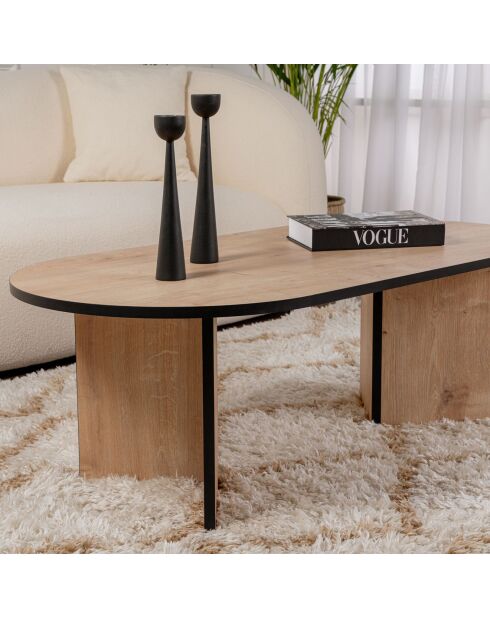Table basse Sable sapphire oak/black - 119x40x60 cm