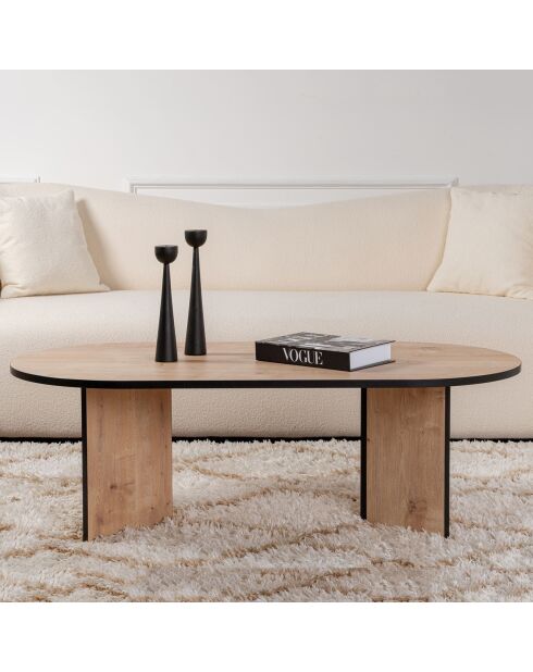 Table basse Sable sapphire oak/black - 119x40x60 cm