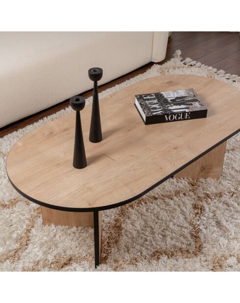 Table basse Sable sapphire oak/black - 119x40x60 cm