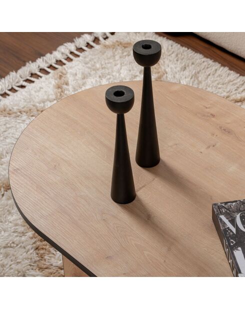 Table basse Sable sapphire oak/black - 119x40x60 cm