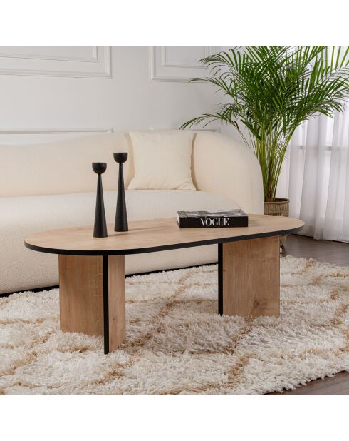 Table basse Sable sapphire oak/black - 119x40x60 cm