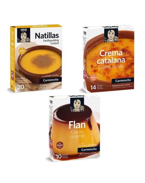 Trio Dessert : Crème Catalane, Crème Caramel, Crème aux Oeufs 242 gr