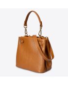 Sac porté épaule en Cuir Atlas cognac - 42x10x30 cm