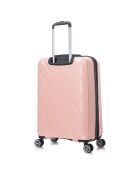 3 Valises extensibles 4 roues doubles 77/66/55 cm rose doré