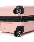 3 Valises extensibles 4 roues doubles 77/66/55 cm rose doré