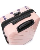 3 Valises extensibles 4 roues doubles 77/66/55 cm rose doré