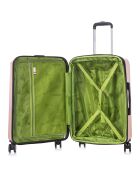 3 Valises extensibles 4 roues doubles 77/66/55 cm rose doré