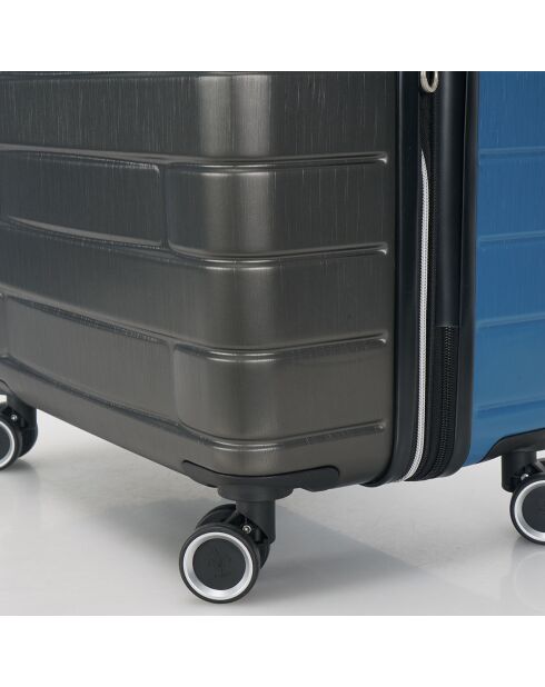 3 Valises 4 roues doubles 76/66/55 cm bleu/noir