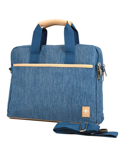 Porte documents doubles compartiments  bleu - 30x15x15 cm