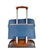 Porte documents doubles compartiments  bleu - 30x15x15 cm