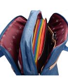 Porte documents doubles compartiments  bleu - 30x15x15 cm