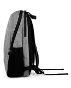 Grand sac à dos multi-poches gris clair - 31x45x13 cm