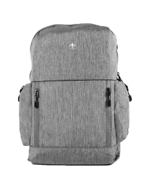Grand sac à dos multi-poches gris clair - 39x46.5x12.5 cm