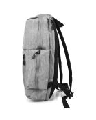 Grand sac à dos multi-poches gris clair - 39x46.5x12.5 cm