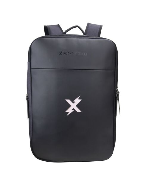 Sac à dos voyage double compartiments port externe USB intégré Rockthestreet noir - 30x15x15 cm